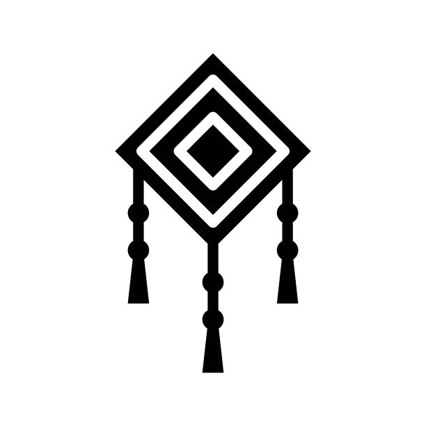 中国结矢量，中国农历新年实心风格的象征素材图片