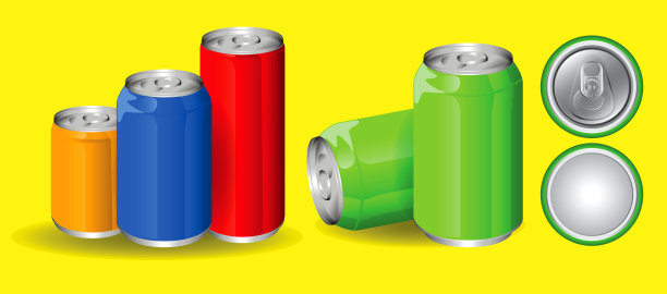 一套铝罐苏打水。图片下载