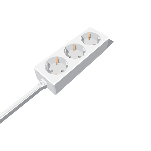 3路输入的三维抽象扩展电源插座图片下载