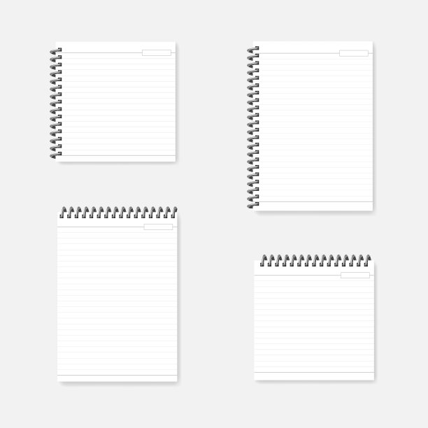 A4和正方形边和顶线螺旋内衬日记-模型集图片下载