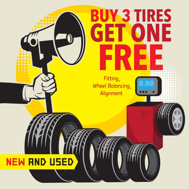 轮胎维修或车库海报图片下载