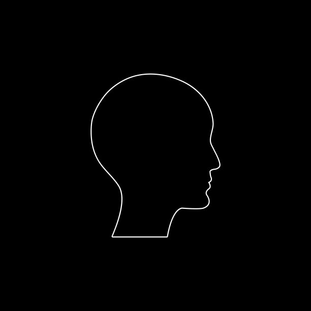 人的侧面图片-白色矢量图标图片下载