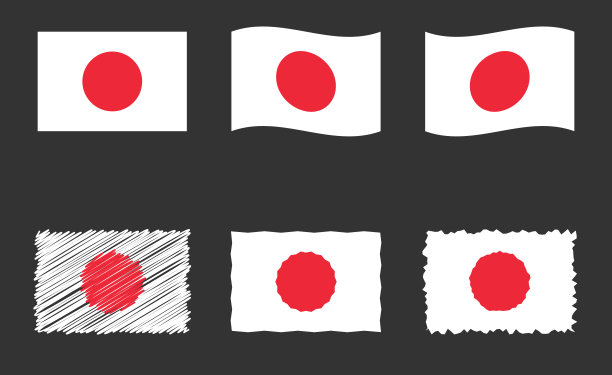 日本国旗矢量插图，官方颜色的日本国旗图片下载