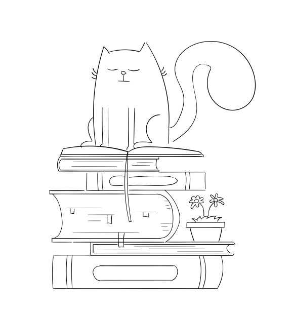 可爱的猫画插图。宠物动物的概念。图片下载