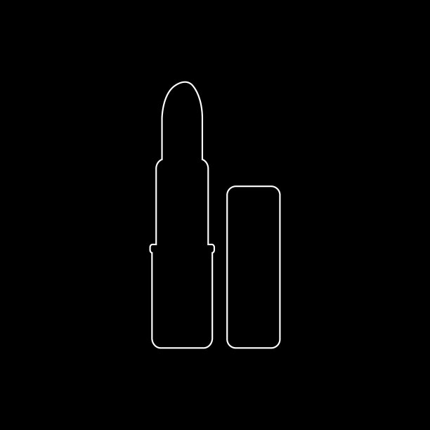 口红-白色矢量图标图片下载