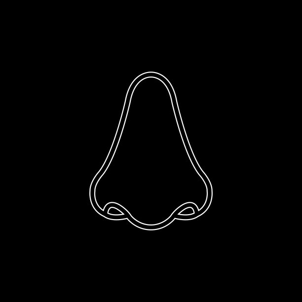 鼻子-白色矢量图标图片下载