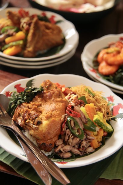 棉兰炒饭，一种传统的米饭配菜，来自北苏门答腊棉兰图片下载