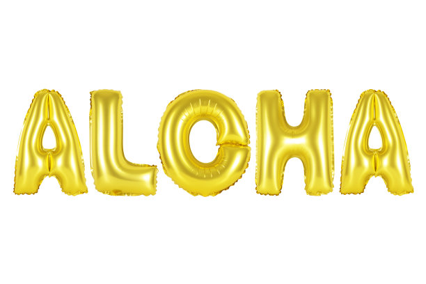 金色字母气球，夏威夷，阿罗哈图片下载