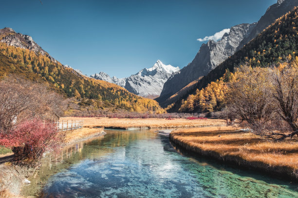 亚丁香格里拉最后的秋色图片下载