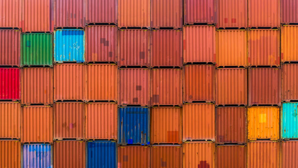 集装箱堆场背景，集装箱堆场，物流进出口业务。图片下载