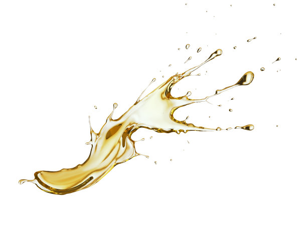 橄榄油或机油飞溅，金色葵花籽油孤立在白色背景。图片下载
