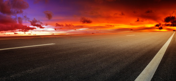 道路日落天空背景交通图片下载