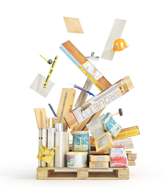 不同类型的地坪涂料托盘。三维演示图片下载