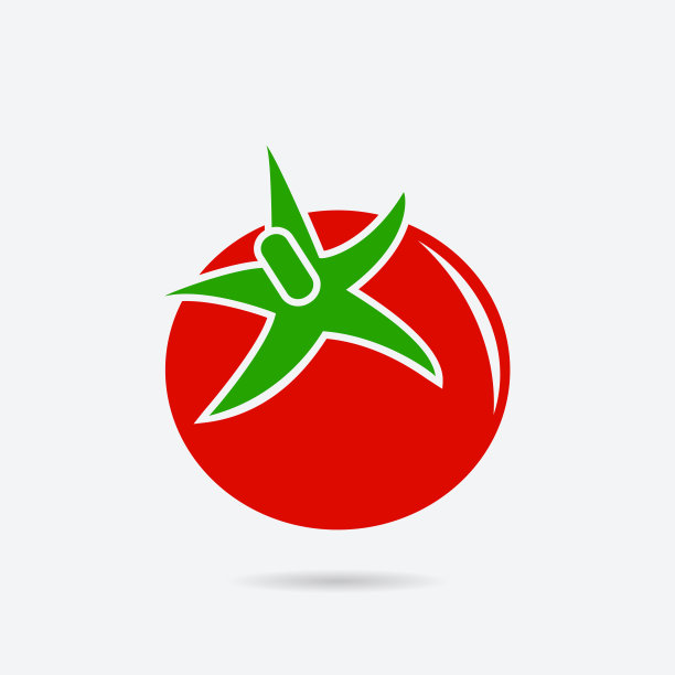 白色背景上的番茄图标图片下载