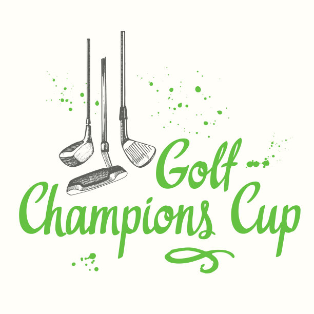 高尔夫球。矢量套手绘运动设备。插图在白色背景素描风格。毛笔书法元素为您的设计。手写的油墨印字。图片下载