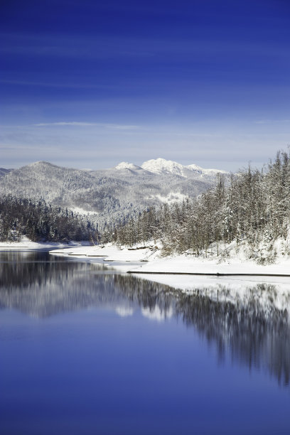 美丽的冬季湖泊图片下载