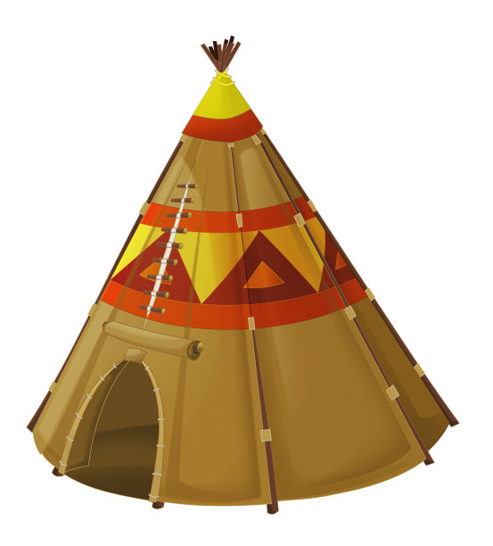 卡通传统帐篷- tee尿-孤立的白色背景图片下载