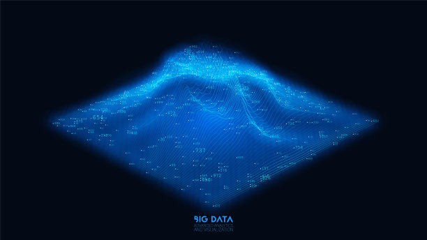 矢量抽象三维大数据可视化。未来的信息图美学设计。视觉信息的复杂性。复杂的数据线程图形。社交网络或商业分析表示图片下载