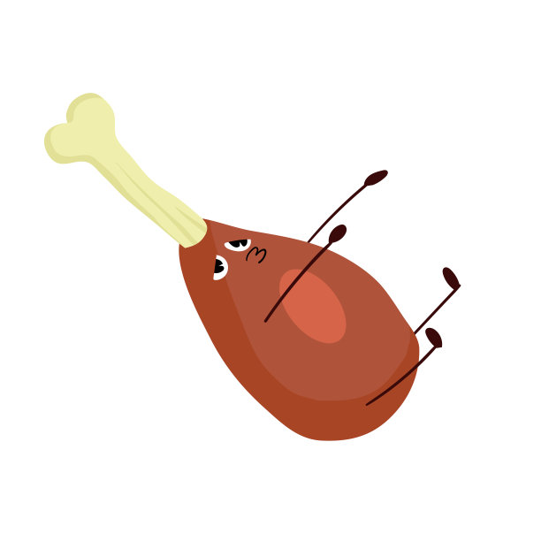 画肉食，趣味卡通风格。图片下载