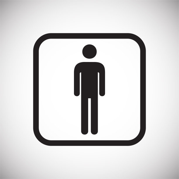 卫生间男性图标上的白色背景为图形和网页设计，现代简单的矢量标志。网络的概念。时髦的符号为网站设计网页按钮或移动应用程序。图片下载
