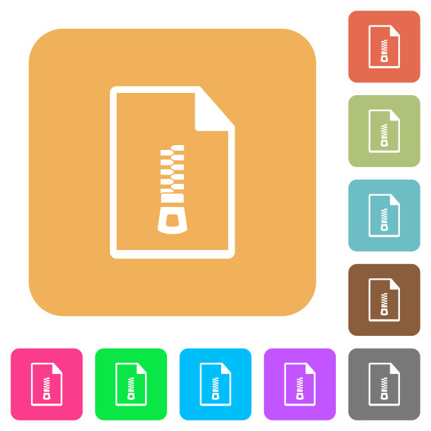 压缩文件圆角正方形平面图标图片下载