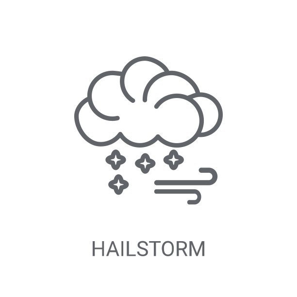 下得很大的冰雹图标。时髦的冰雹标志概念从天气收集的白色背景图片下载