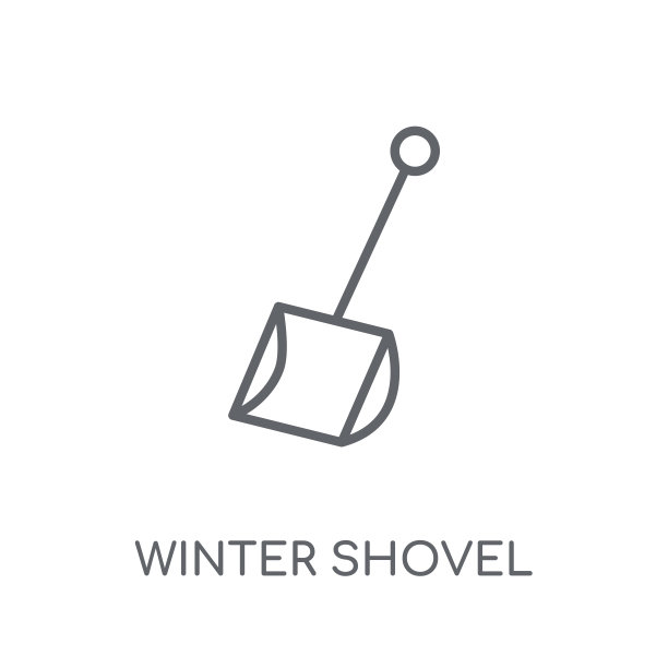 冬季铲线性图标。现代轮廓冬季铲标志概念上的白色背景从冬季收集图片下载
