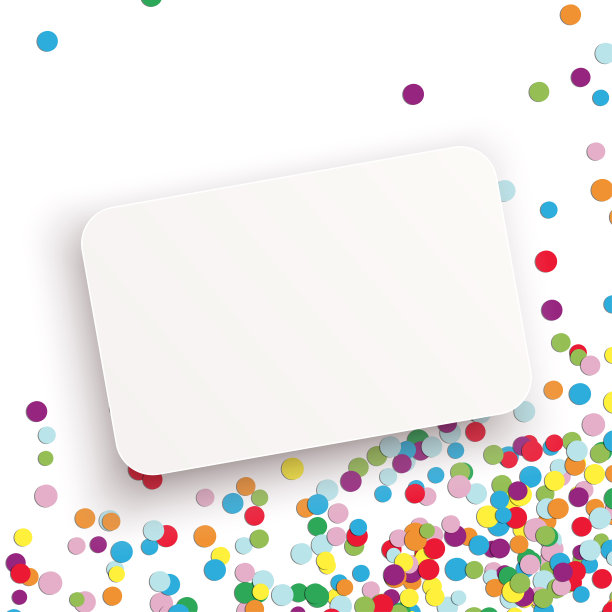 五彩纸屑背景与纸的问候图片下载