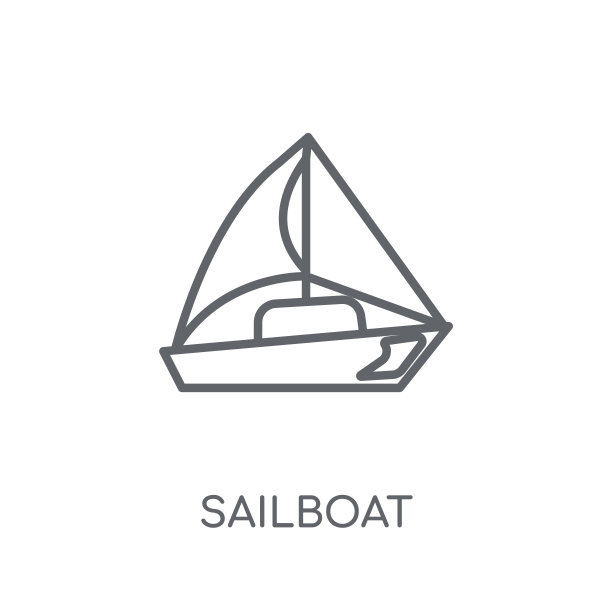 帆船线性图标。现代轮廓帆船标志概念上的白色背景从运输收集图片下载