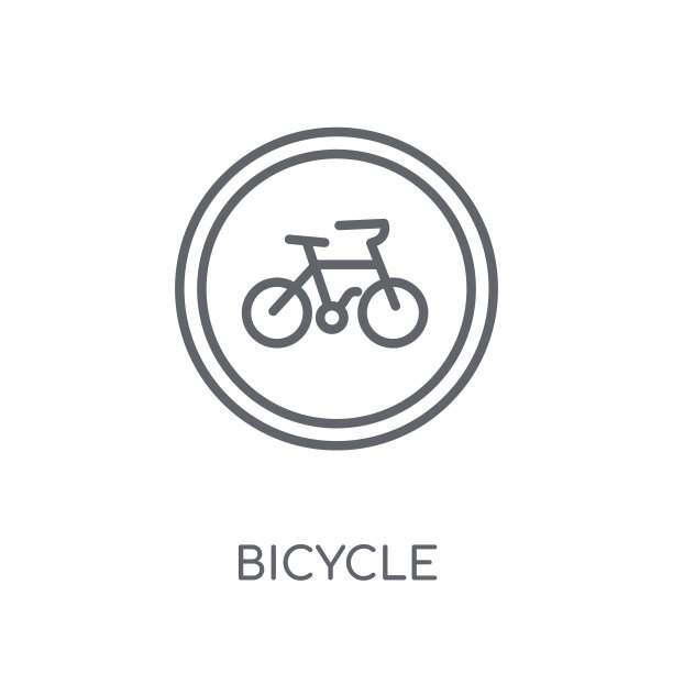 自行车标志线性图标。现代轮廓自行车标志的标志概念从交通标志收集的白色背景图片下载