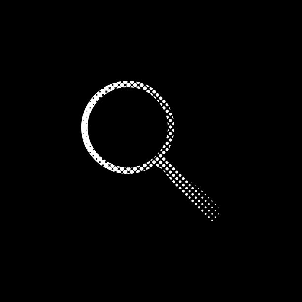 搜索-白色矢量图标;半色调插图图片下载