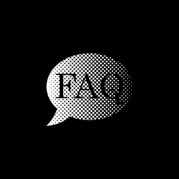 FAQ -白色矢量图标;半色调插图图片下载