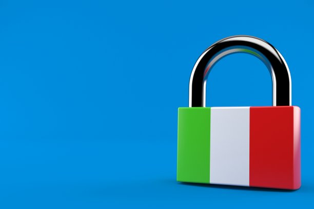 挂锁上有意大利国旗图片下载