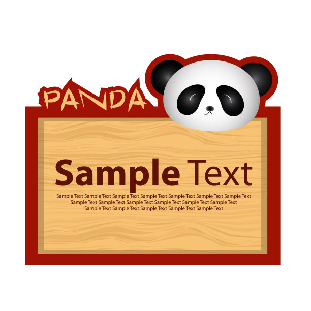 木板横幅与熊猫图片下载