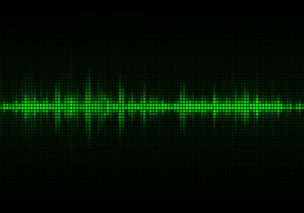 声波矢量背景。绿色数字均衡器图片下载