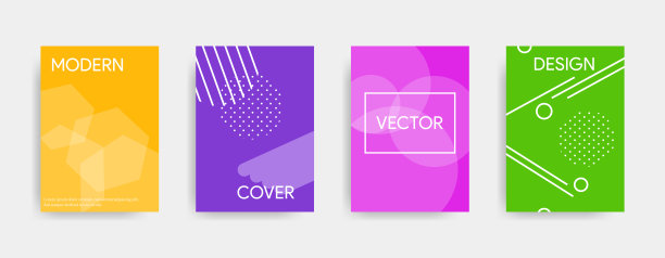 现代彩色抽象封面设计与线和点。矢量插图适合横幅，小册子，传单。图片下载