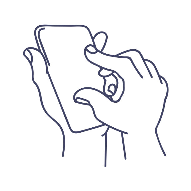 放大智能手机屏幕手绘插图图片下载