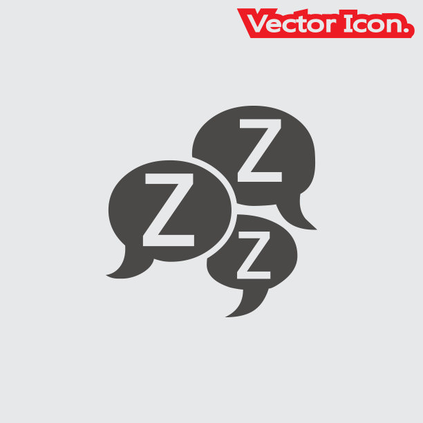 睡眠图标，APP、网页和数字设计专用扁平风格符号图片下载
