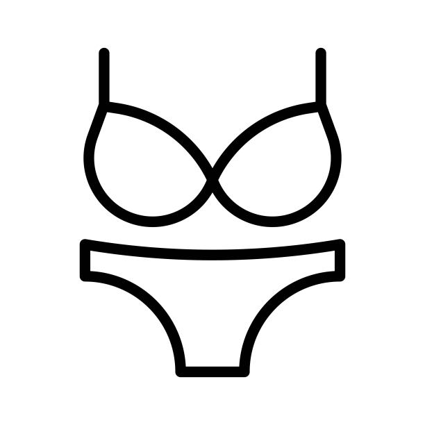 比基尼或内衣矢量插图，线条风格图标图片下载