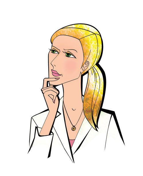 穿白色制服的女人看上去若有所思图片下载