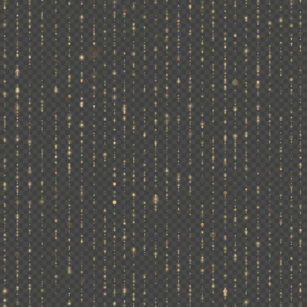 无缝独特的金雨散景。闪闪发光的灯光线。闪闪发光的线程。节日花环灯或时尚strass滴嘉年华，圣诞节，新年装饰。EPS 10矢量文件图片下载