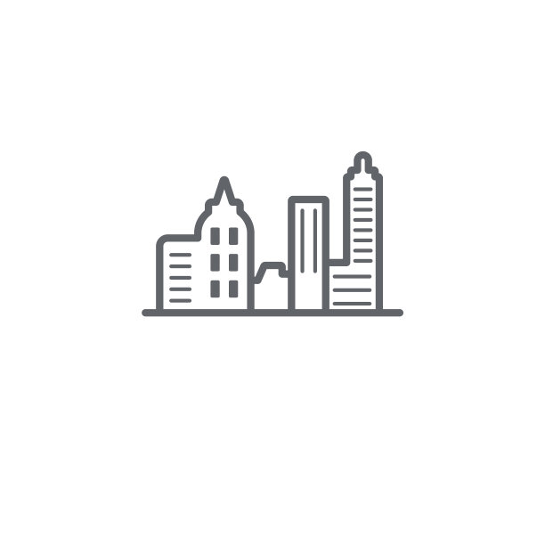 天际线线性图标。现代轮廓天际线标志概念的白色背景从房地产收集图片下载