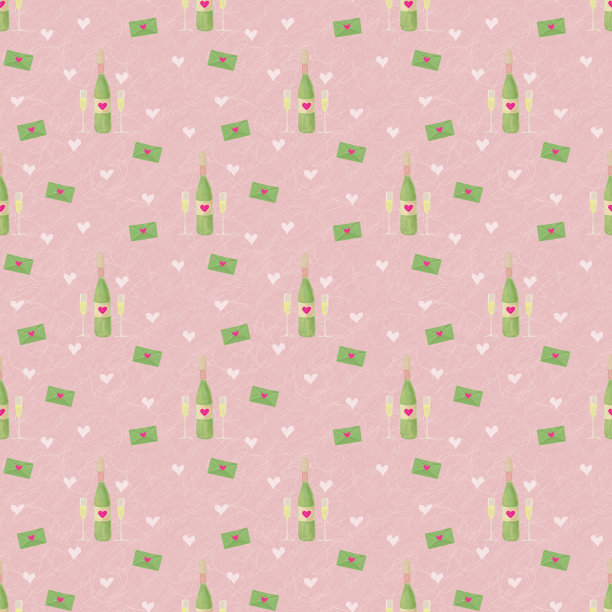 可爱的爱情象征元素为情人节或婚礼图片下载