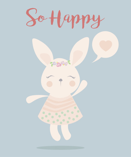 可爱的小兔子向量。复活节卡通卡通人物。图片下载