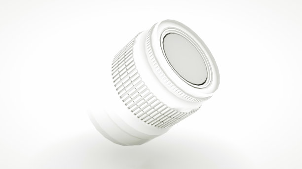 白色专业相机镜头。3D插图图片下载