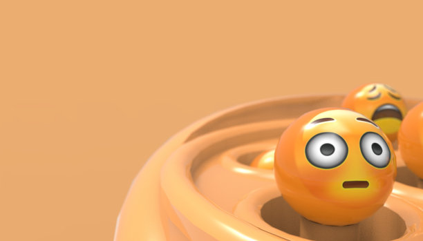 令人震惊的脸在橙色蜡笔背景图片下载