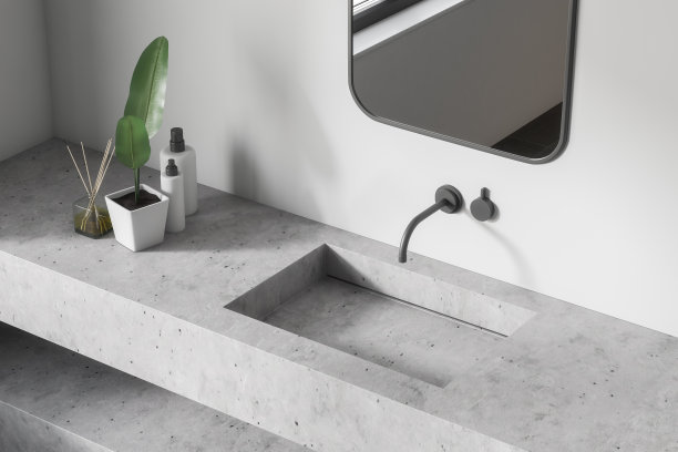 俯视图的白色浴室水槽图片下载