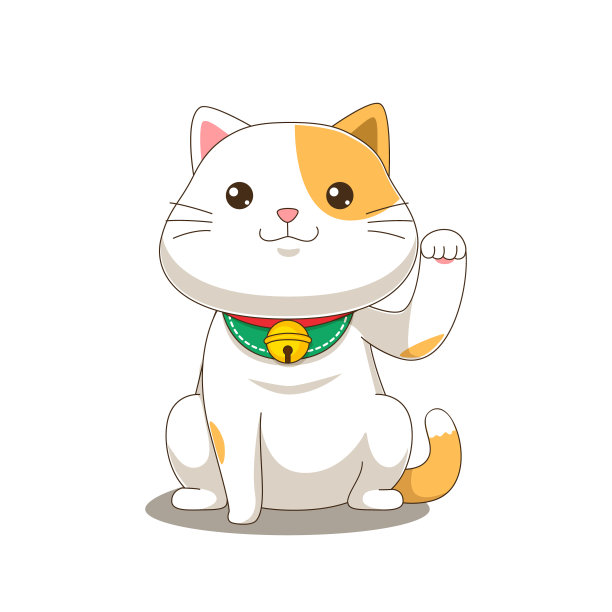 可爱的橙色猫呼唤钱插图图片下载