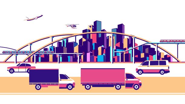 旗帜城市景观交通图片下载