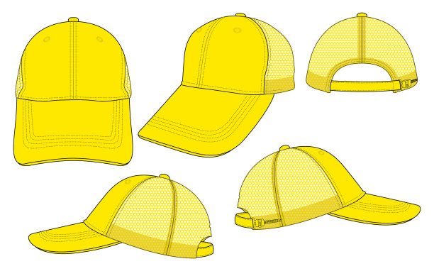 网格棒球帽模板图片下载